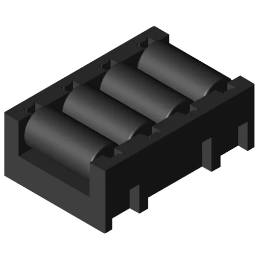 Roller Insert 4xD11 ESD, black similar to RAL 9005