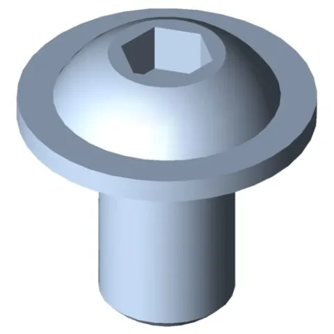 Flat Mushroom Head Screw M10x16, bright zinc-plated