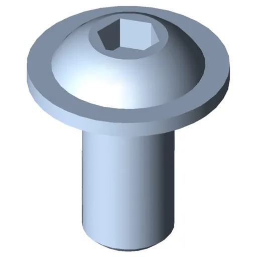 Flat Mushroom Head Screw M10x20, bright zinc-plated