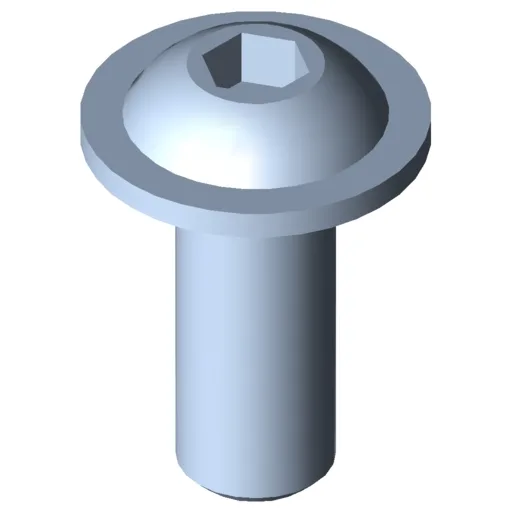 Flat Mushroom Head Screw M10x25, bright zinc-plated
