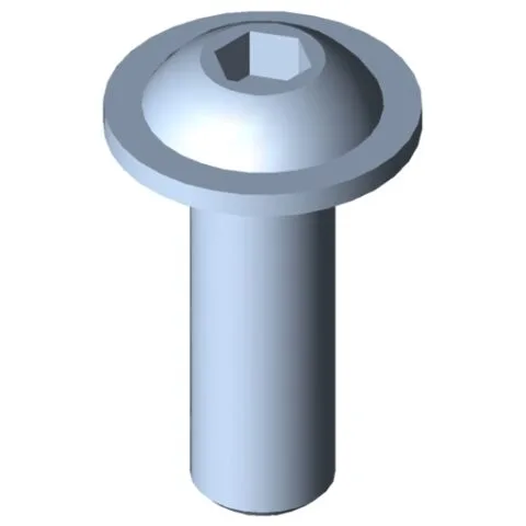 Flat Mushroom Head Screw M10x30, bright zinc-plated