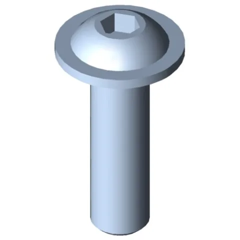Flat Mushroom Head Screw M10x35, bright zinc-plated