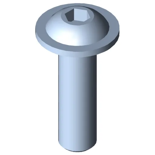 Flat Mushroom Head Screw M10x35, bright zinc-plated