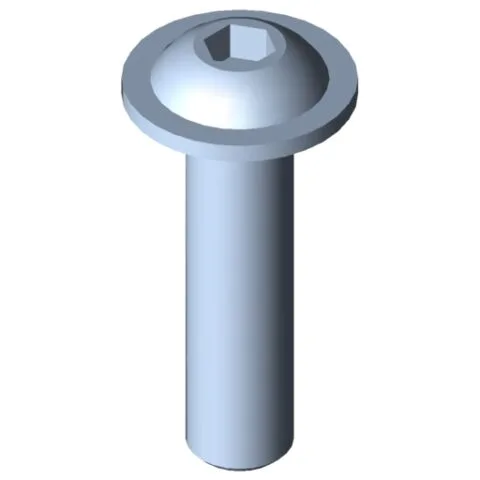 Flat Mushroom Head Screw M10x40, bright zinc-plated