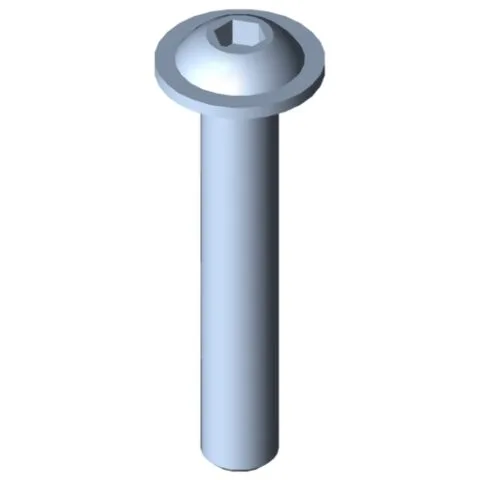 Flat Mushroom Head Screw M10x60, bright zinc-plated