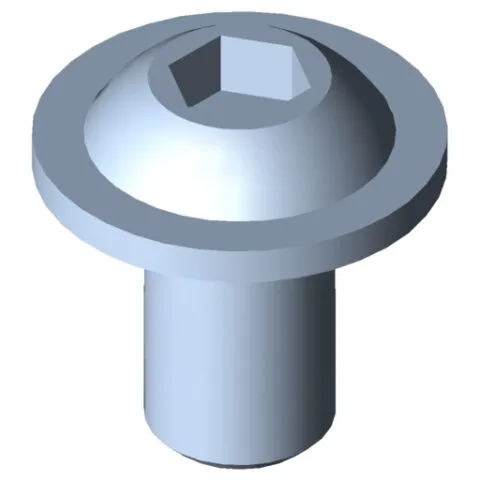 Flat Mushroom Head Screw M12x20, bright zinc-plated