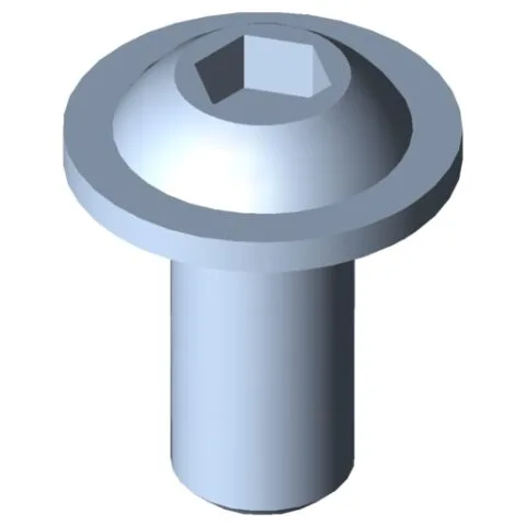 Flat Mushroom Head Screw M12x25, bright zinc-plated