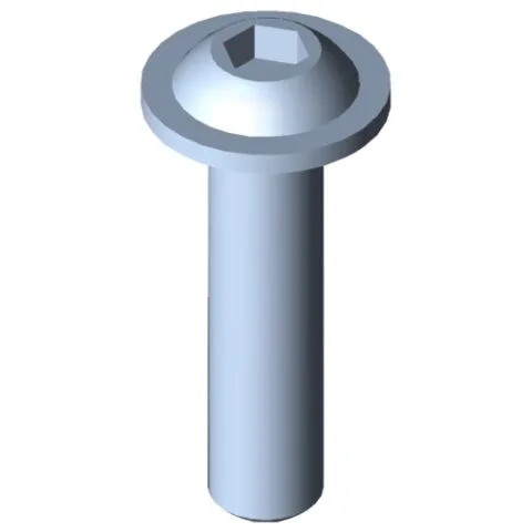 Flat Mushroom Head Screw M12x50, bright zinc-plated