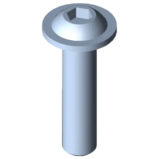 Flat Mushroom Head Screw M12x50, bright zinc-plated