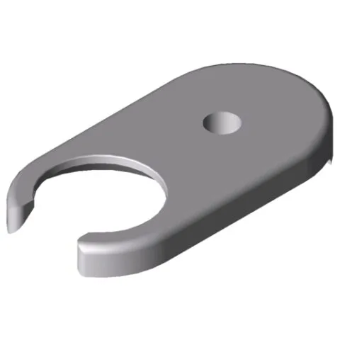 Foot Clamp D60, white aluminium, similar to RAL 9006