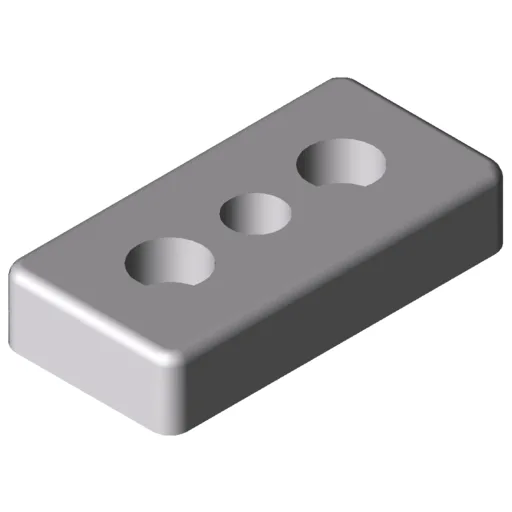 Base Plate 8 80x40, M12, white aluminium, similar to RAL 9006