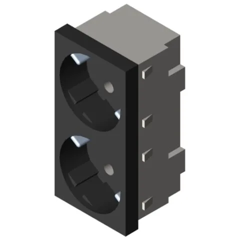 Socket 33° M45 2 Gang, black grey, similar to RAL 7021