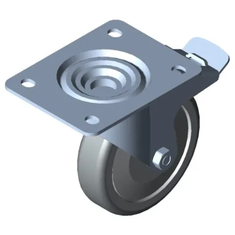 Castor D125 swivel with double-brake 140x110