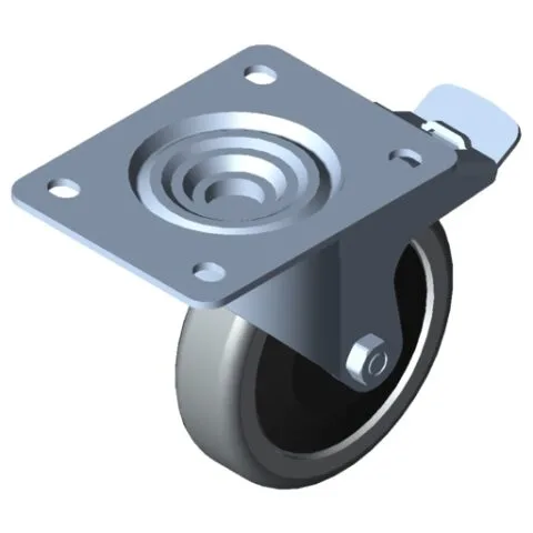 Castor D125 swivel with double-brake 140x110 ESD