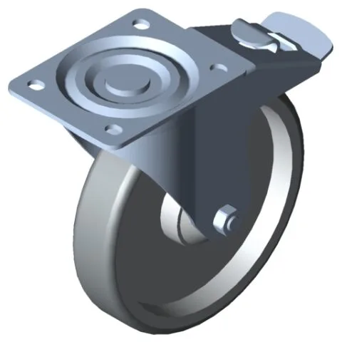 Castor D200 swivel with double-brake 140x110