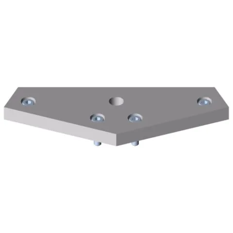 Base Plate X 8 40-45° M16, white aluminium, similar to RAL 9006