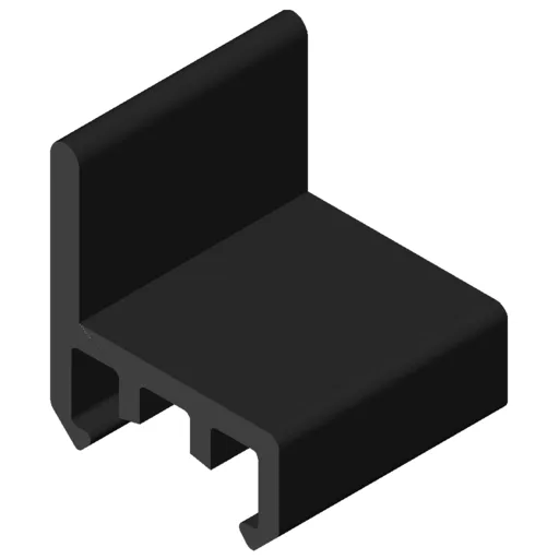 Glideliste D30 med sidestyr H13 c ESD, sort svarende til RAL 9005