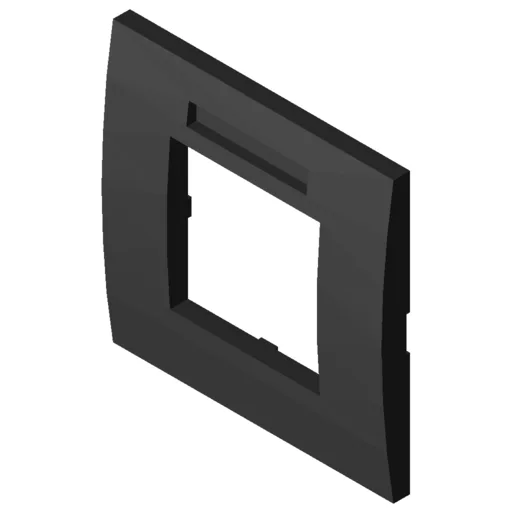 Face Plate M45 1 Gang with Labelling Panel, Horizontal, black grey, similar to RAL 7021