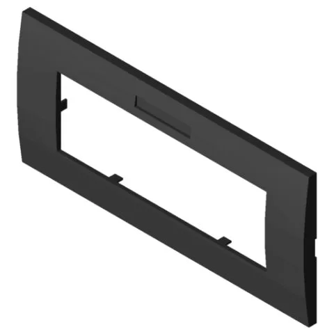 Face Plate M45 3 Gang with Labelling Panel, Horizontal, black grey, similar to RAL 7021