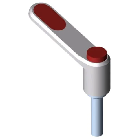 Clamp Lever Pi 60 M8x32, white aluminium, similar to RAL 9006