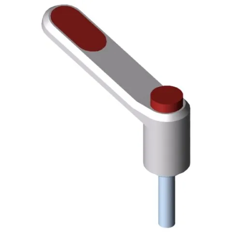 Clamp Lever Pi 50 M5x20, white aluminium, similar to RAL 9006