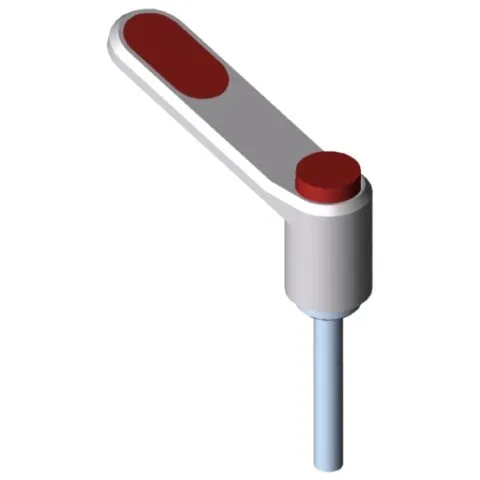 Clamp Lever Pi 60 M6x40, white aluminium, similar to RAL 9006