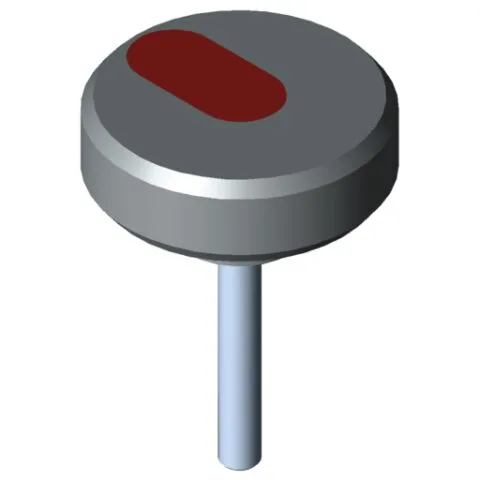 Knurled Hand Knob Pi, male, D44 M6x40 PA, grey