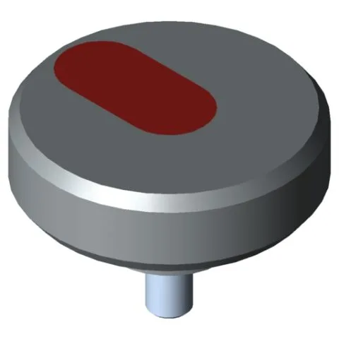 Knurled Hand Knob Pi, male, D54 M8x15 PA, grey