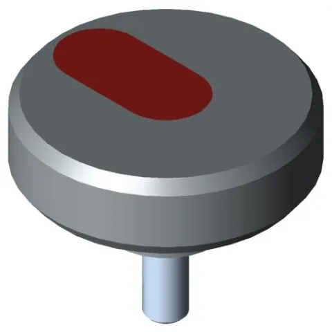Knurled Hand Knob Pi, male, D54 M8x20 PA, grey
