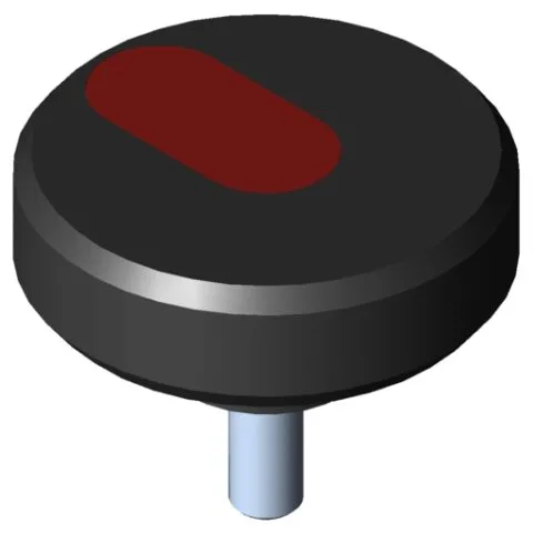 Knurled Hand Knob Pi, male, D54 M8x20 PA, black