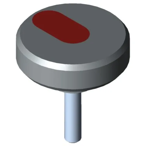 Knurled Hand Knob Pi, male, D54 M8x35 PA, grey