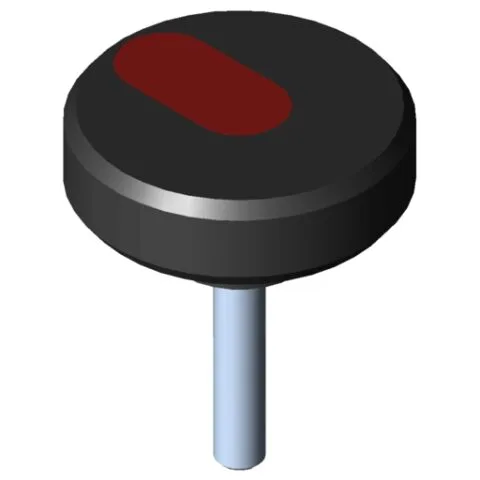 Knurled Hand Knob Pi, male, D54 M8x40 PA, black