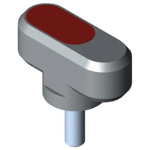 Wing Hand Knob Pi, male, D34 M5x15 PA, grey