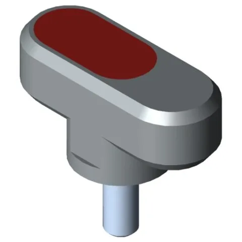 Wing Hand Knob Pi, male, D54 M8x20 PA, grey