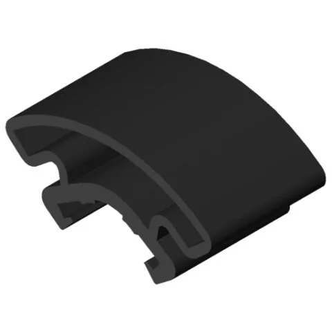 Suojaprofiili D30 R28-90° ESD, musta samanlainen kuin RAL 9005.