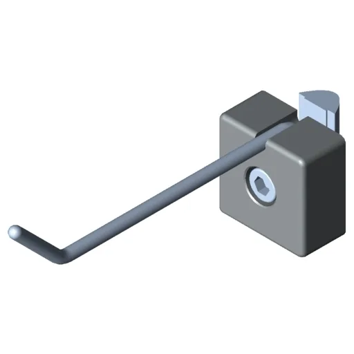 Single Hook 8 80x20, grey similar to RAL 7042