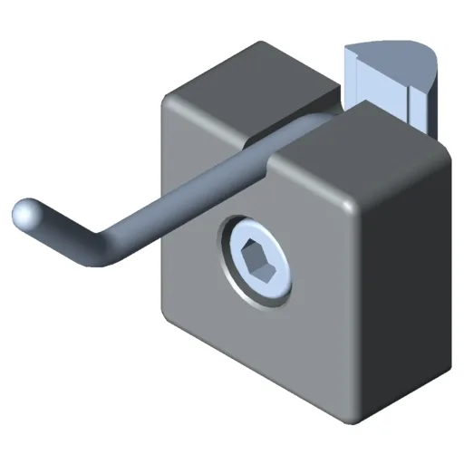 Single Hook 8 40x20, grey similar to RAL 7042