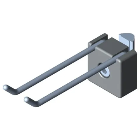 Double Hook 8 80x20, grey similar to RAL 7042