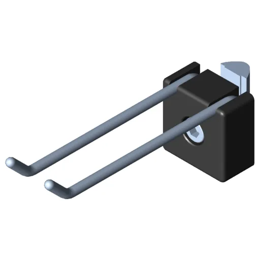 Double Hook 8 80x20, black similar to RAL 9005