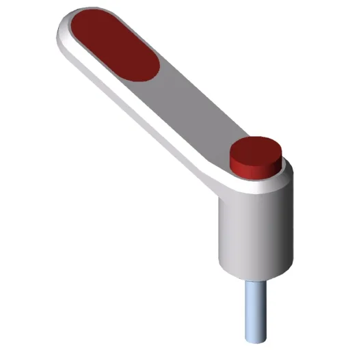 Clamp Lever Pi 50 M4x16, white aluminium, similar to RAL 9006