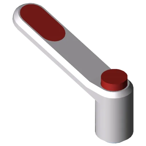 Clamp Lever Pi 50 M4, white aluminium, similar to RAL 9006