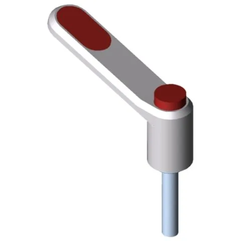 Clamp Lever Pi 50 M5x25, white aluminium, similar to RAL 9006