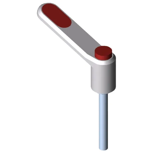 Clamp Lever Pi 50 M5x40, white aluminium, similar to RAL 9006