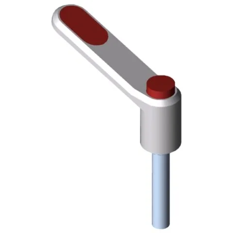 Clamp Lever Pi 50 M6x32, white aluminium, similar to RAL 9006
