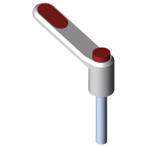 Clamp Lever Pi 50 M6x32, white aluminium, similar to RAL 9006