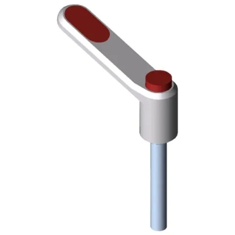 Clamp Lever Pi 50 M6x40, white aluminium, similar to RAL 9006