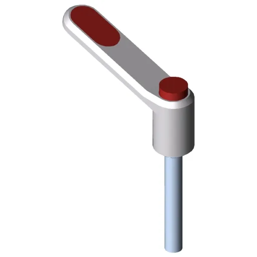 Clamp Lever Pi 50 M6x40, white aluminium, similar to RAL 9006