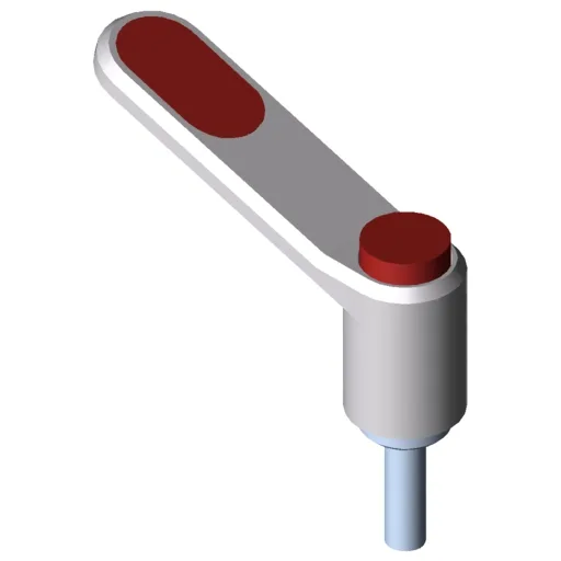 Clamp Lever Pi 60 M6x20, white aluminium, similar to RAL 9006
