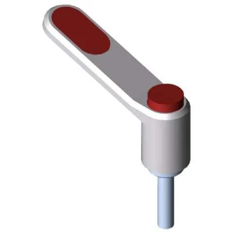Clamp Lever Pi 60 M6x25, white aluminium, similar to RAL 9006