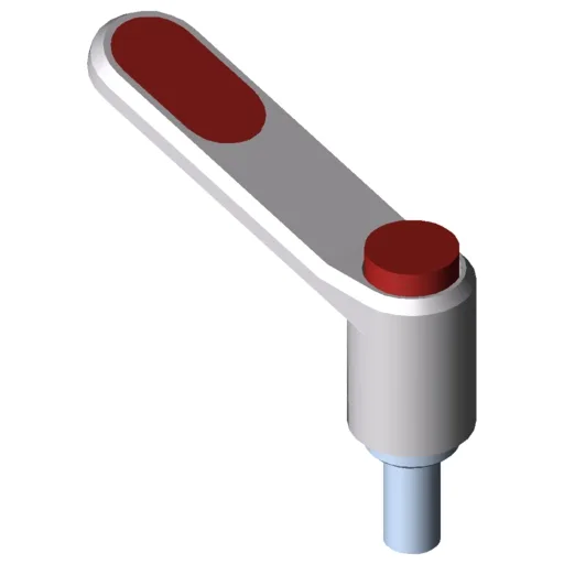 Clamp Lever Pi 60 M8x16, white aluminium, similar to RAL 9006